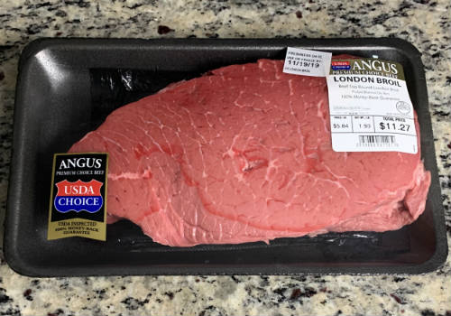 Packaged London broil beef